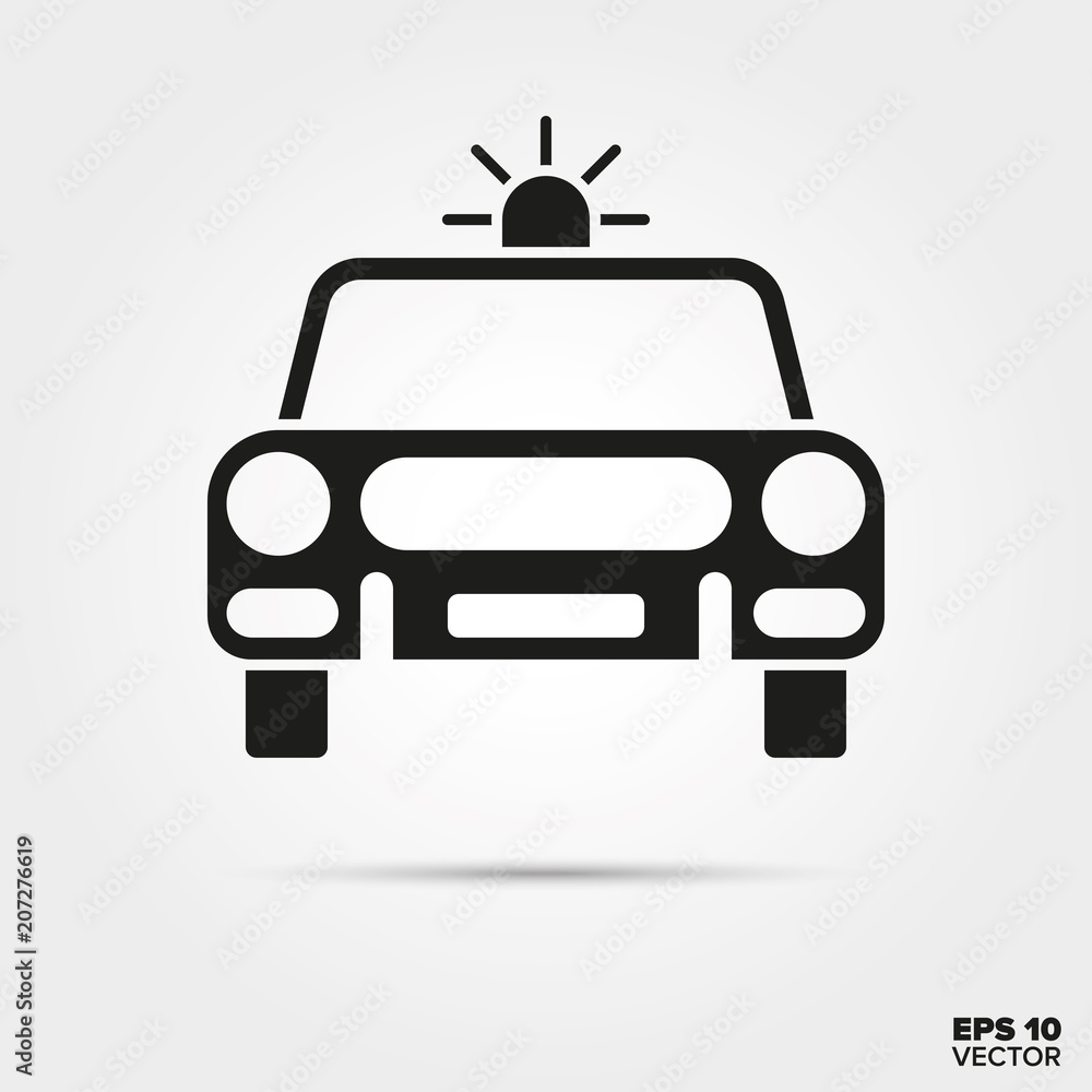 Obraz premium Police car vector icon