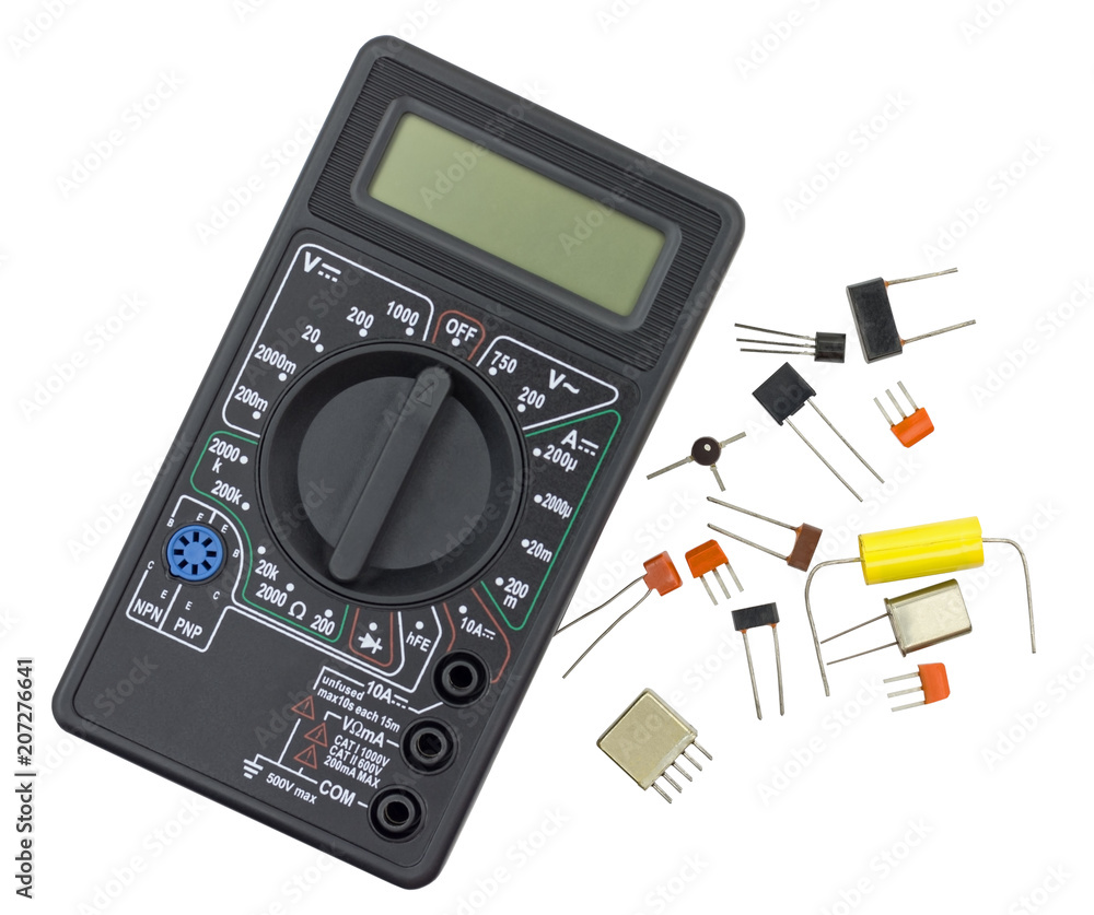 digital multimeter and Radio components digital multimeter and Radio components