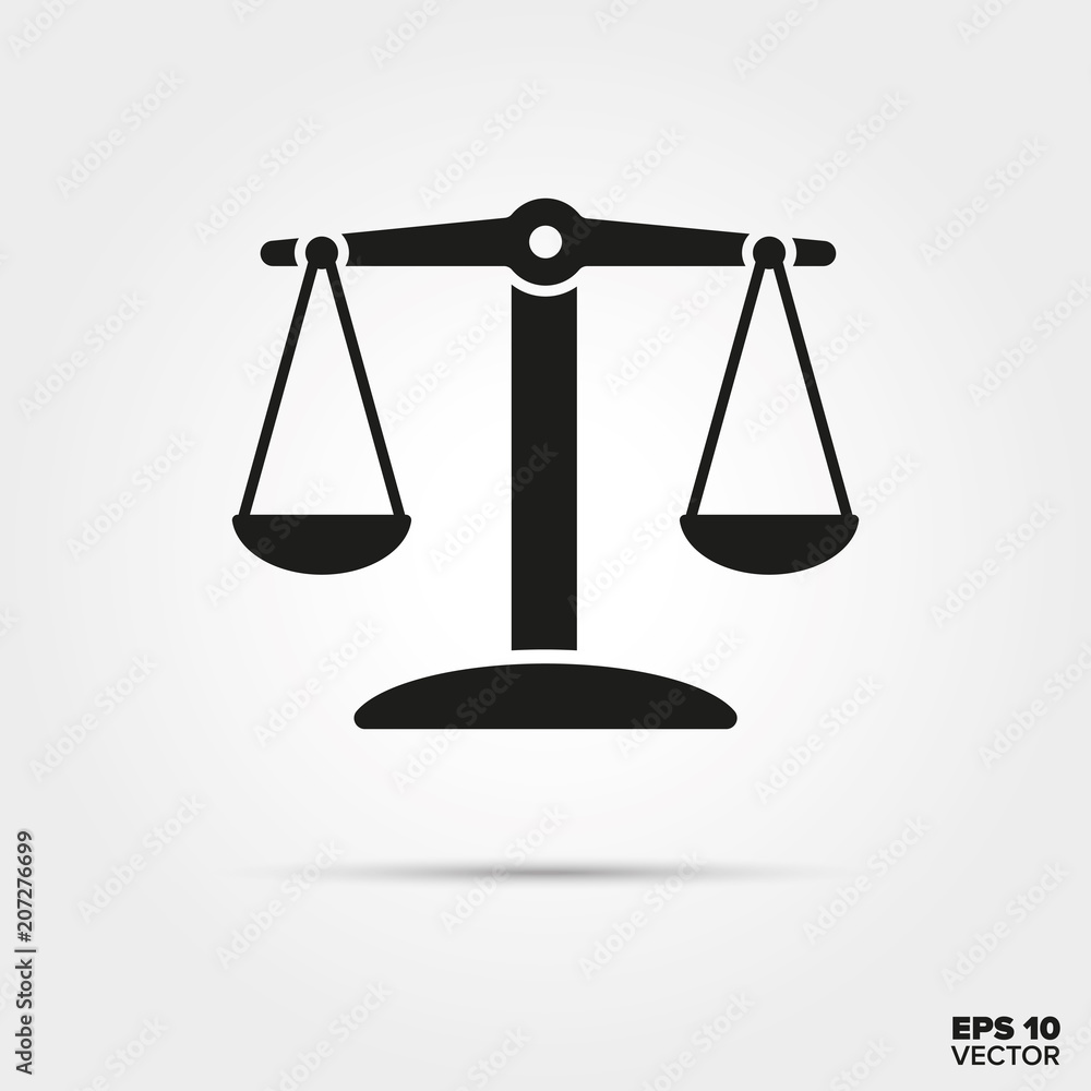 Scales in balance vector icon Scales in balance vector icon
