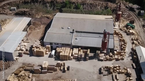 Aerial View Of Stawmill Factory
