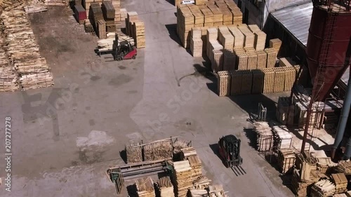 Aerial View Of Stawmill Factory