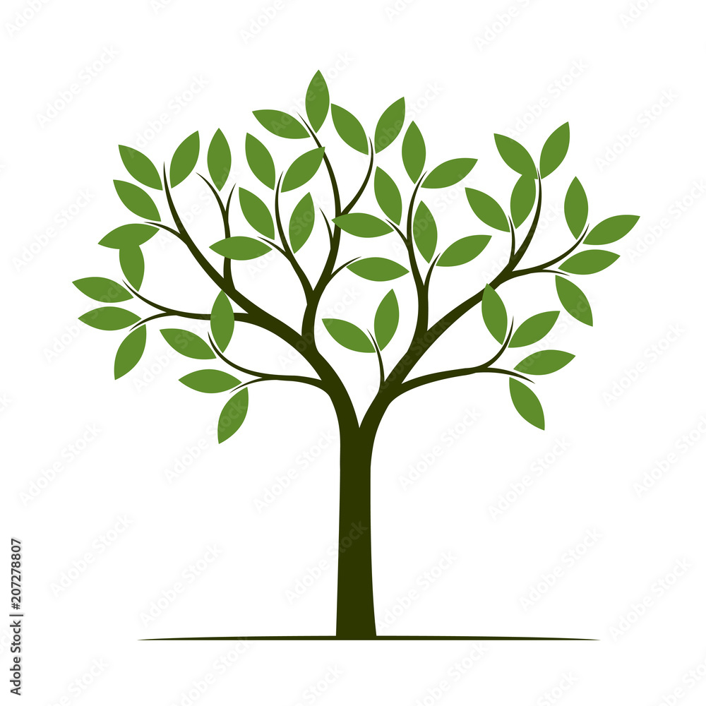 Green Spring Tree. Vector Illustration. Green Spring Tree. Vector Illustration.