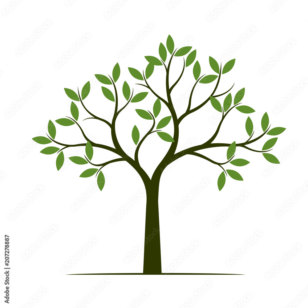Green Spring Tree. Vector Illustration. Green Spring Tree. Vector Illustration.
