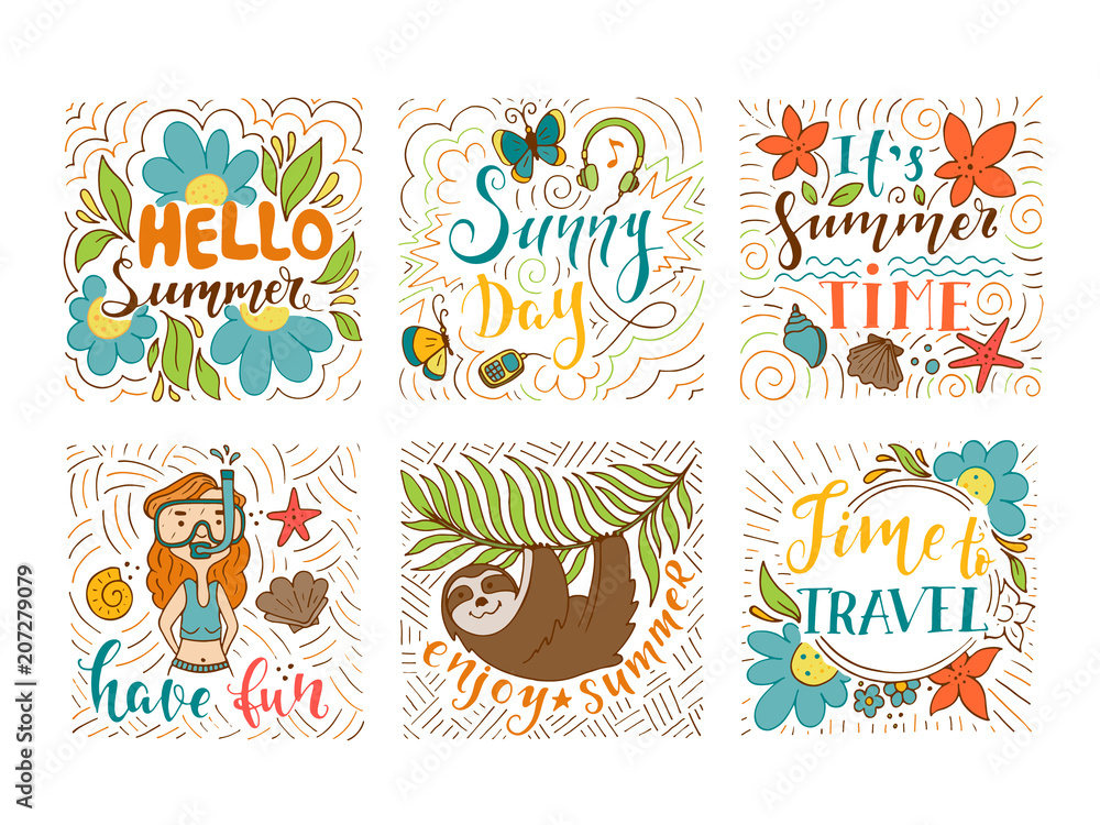 Summer illustration and lettering
