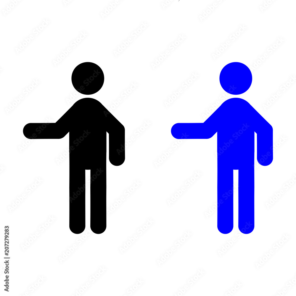 Man with the outstretched hand icon Man with the outstretched hand icon