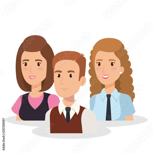 business people isometric avatars vector illustration design