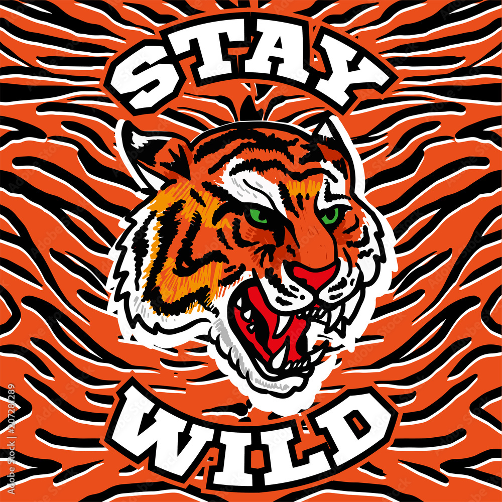 Wild tige head print 