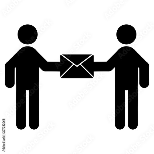 People holding an envelope icon