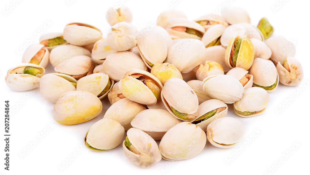 pistachios on a white background pistachios on a white background