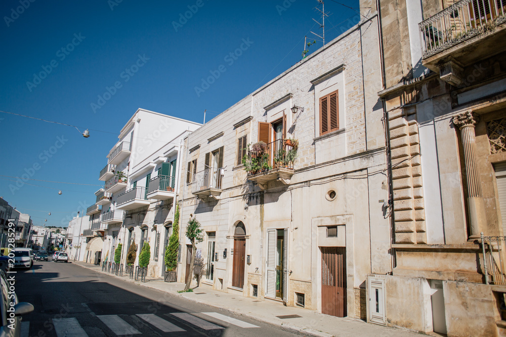 Trullo trulli city streets in Italy