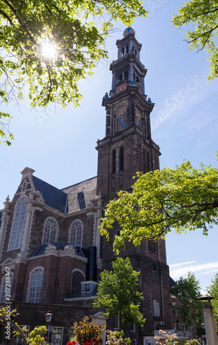 View of Western Church Westerkerk, 1620 - 1631 - a Dutch Protestant church in Amsterdam.