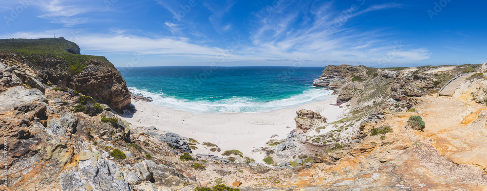Panorama of Diaz Beach at Cape Point in Cape Town