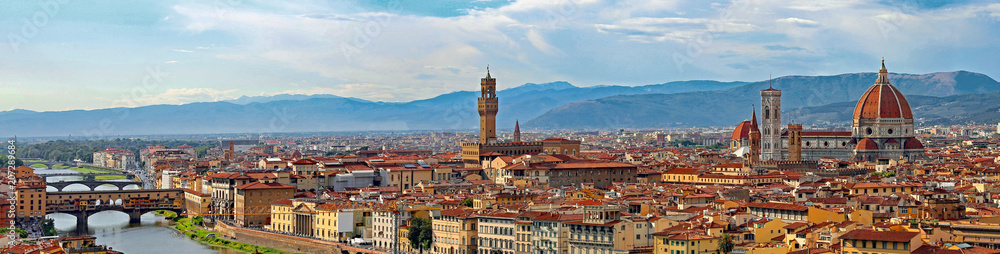 Florence Italy Incredible Cityscape with Arno River Old Palace a