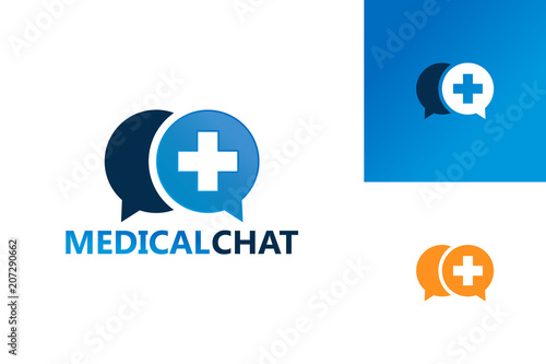 Medical Chat Logo Template Design Vector, Emblem, Design Concept, Creative Symbol, Icon
