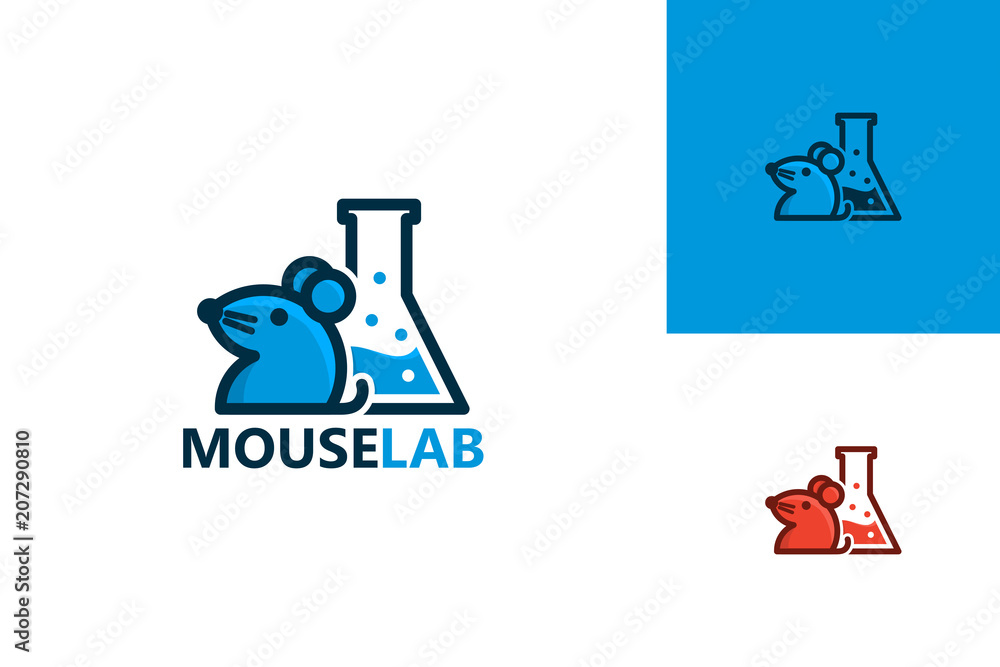 Mouse Lab Logo Character Template Design Vector, Emblem, Design Concept ...