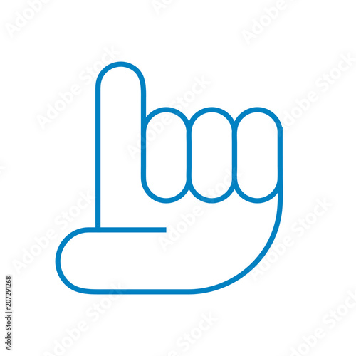 Aufzeigen Hand Zwei - Icon Symbol Piktogramm Bildmarke grafisches Element - Web Druck - Vektor - blau auf weißen Hintergrund 