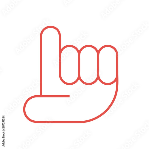 Aufzeigen Hand Zwei - Icon Symbol Piktogramm Bildmarke grafisches Element - Web Druck - Vektor - rot auf weißen Hintergrund 