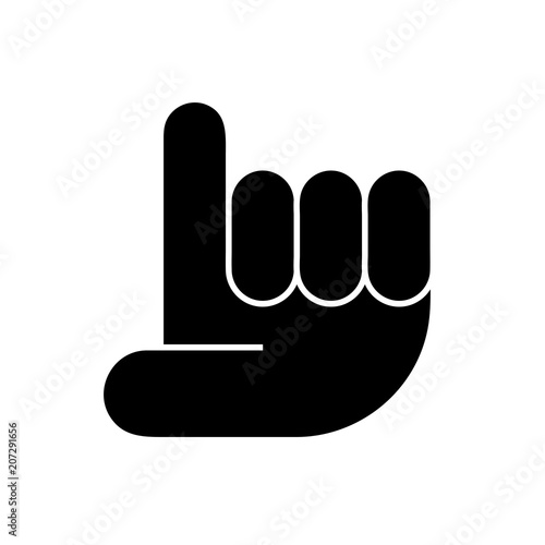 Aufzeigen Hand Zwei - Icon Symbol Piktogramm Bildmarke grafisches Element - Web Druck - Vektor - schwarz auf weißen Hintergrund 