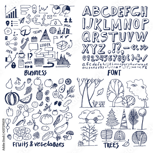 Patterns of Business Things Font Trees Vegetable