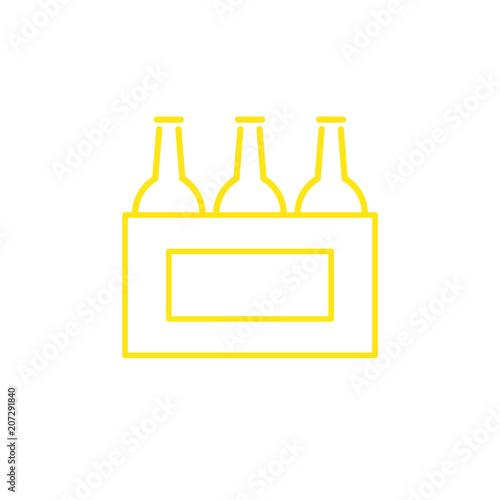 Sixpack - OUTLINE KONTUR - Icon Symbol Piktogramm Bildmarke grafisches Element - Web Druck - Vektor - gelb auf weißen Hintergrund