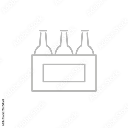 Sixpack - OUTLINE KONTUR - Icon Symbol Piktogramm Bildmarke grafisches Element - Web Druck - Vektor - grau auf weißen Hintergrund