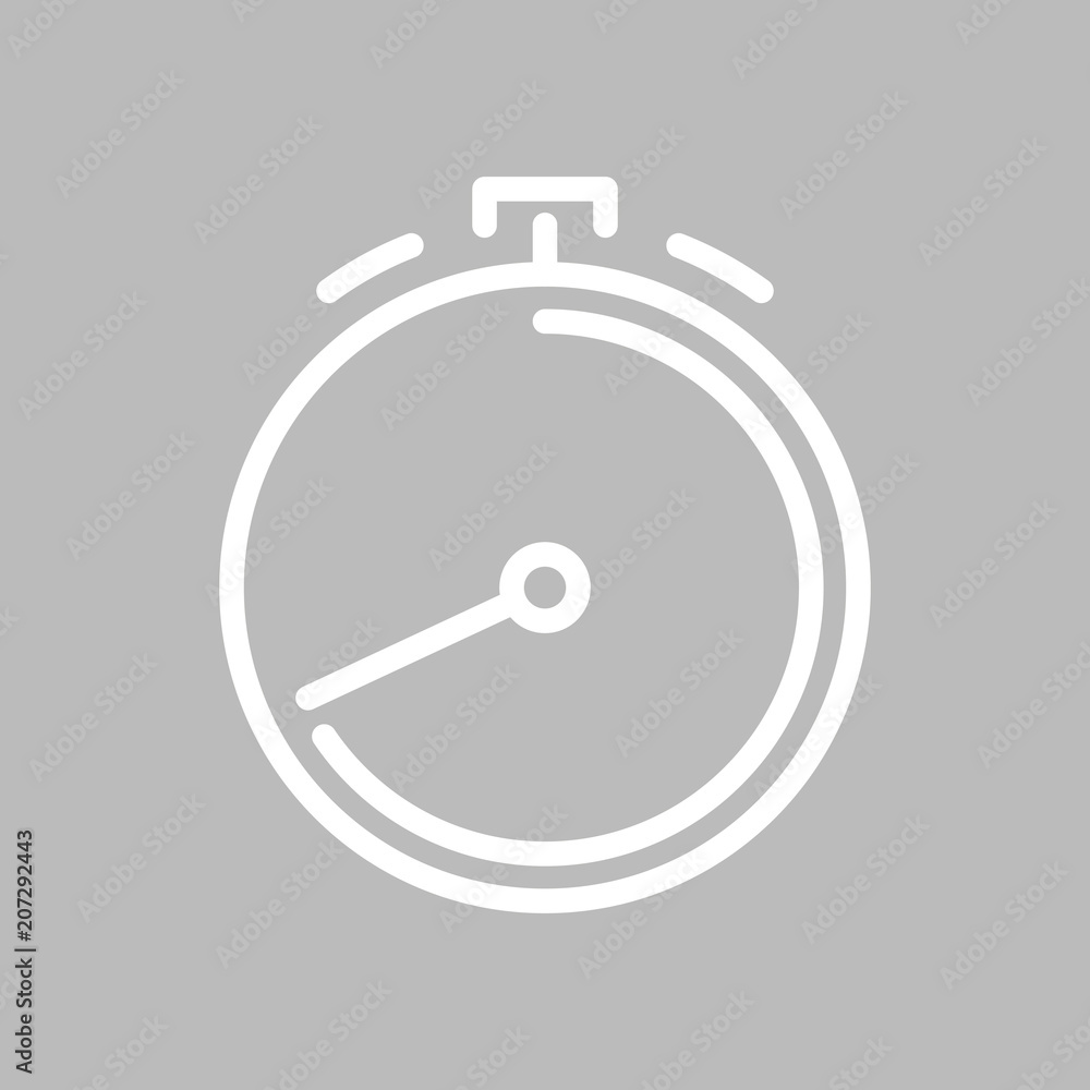 Stoppuhr - OUTLINE KONTUR - Icon Symbol Piktogramm Bildmarke grafisches  Element - Web Druck - Vektor - weiß auf grauen Hintergrund  Stock-Vektorgrafik | Adobe Stock