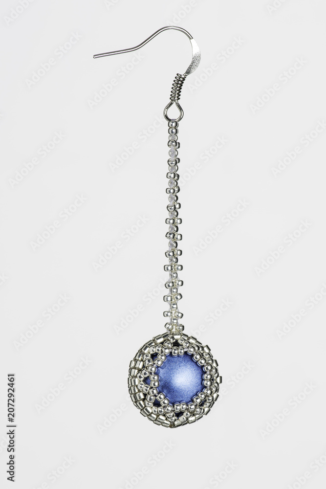 Silver earrings from beads, handmade. Silver earrings from beads, handmade.