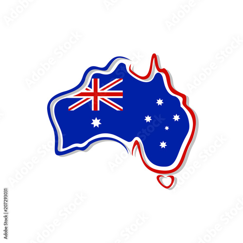 Australian Map Flag