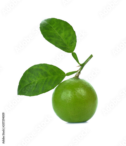 limes Isolated with leaf on white background