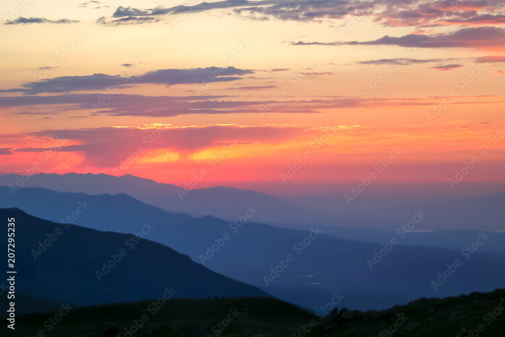 Sunset in Kyrgyzstan