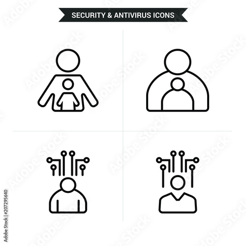 4 different Icons for network administrator and parental control