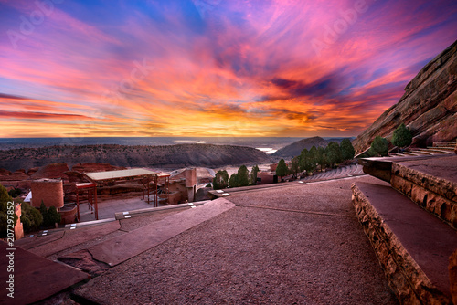 Photos Red Rocks Park at sunrise, near Denver Colorado