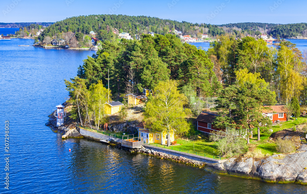 Rural Swedish landscape, coastal village