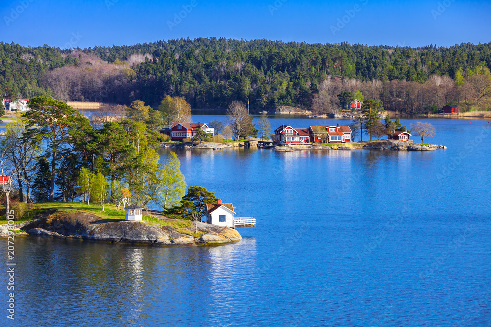 Swedish landscape with coastal villages