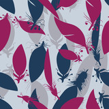 Seamless pattern with bright colors in vector graphic illustration with feather shadows