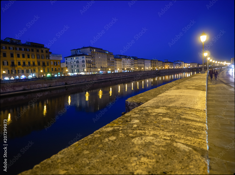 Night on the Arno, Pisa Italy