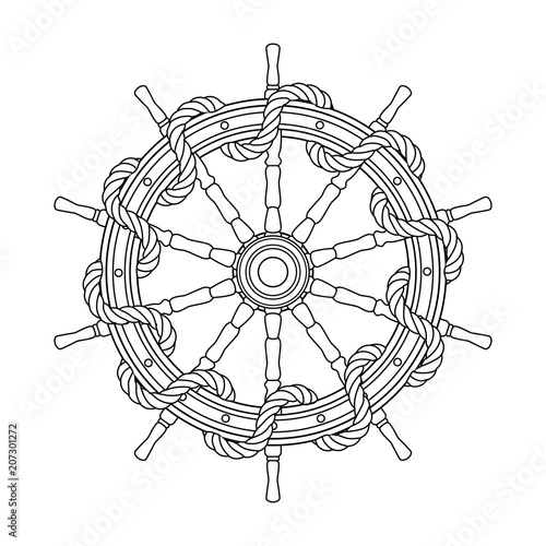 
vector boat handwheel, ship wheel helm. Sea, ocean symbol 2