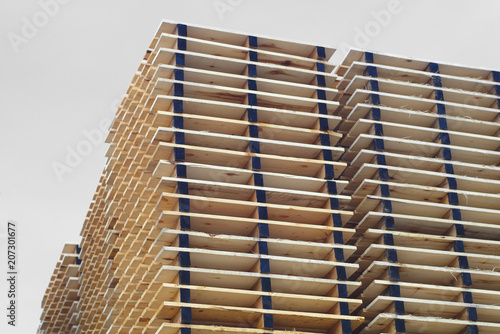 wood planks pallets packaging shipment distribution warehouse yard © Jacques Durocher