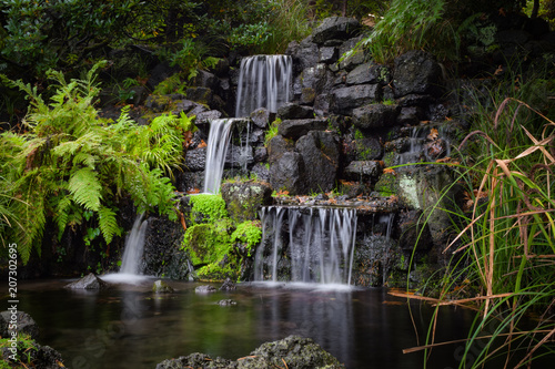 Waterfalls in a zen garden