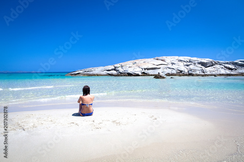 person watching the sea - sardinia - italy