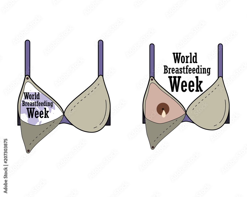 World Breastfeeding Week, breastfeeding bra Stock Vector Adobe Stock