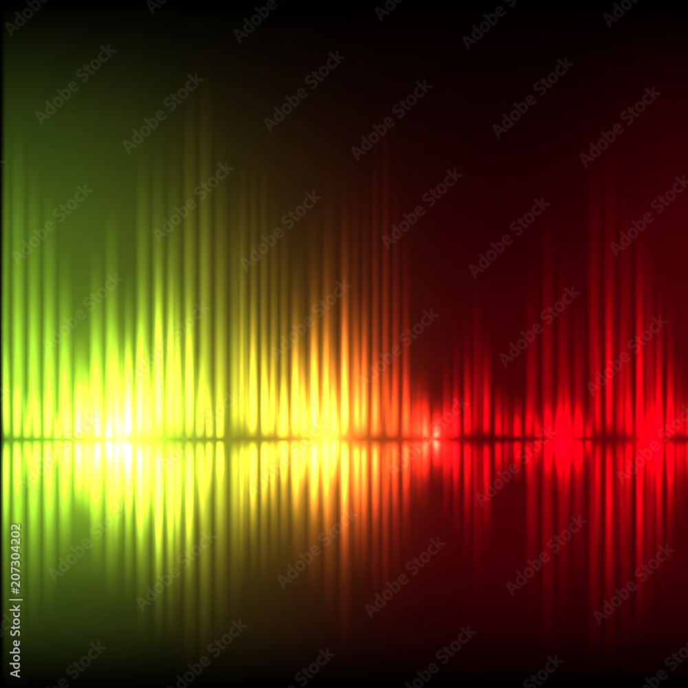 Yellow-red wave abstract equalizer background. EPS10 vector.