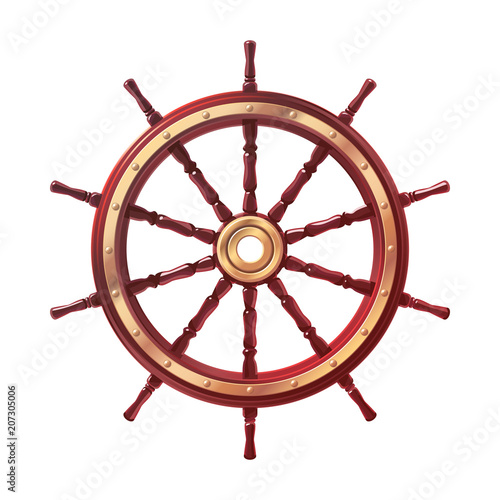vector boat handwheel, ship wheel helm. Sea, ocean symbol 4