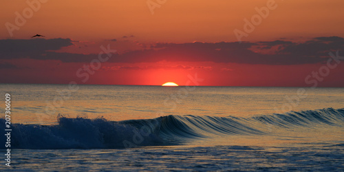 Wave at sunset Panama City Beach Florida