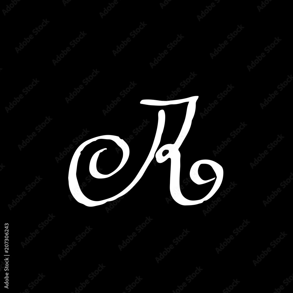 Letter R. Handwritten by dry brush. Rough strokes textured font. Vector illustration. Grunge style alphabet. Letter R. Handwritten by dry brush. Rough strokes textured font. Vector illustration. Grunge style alphabet.