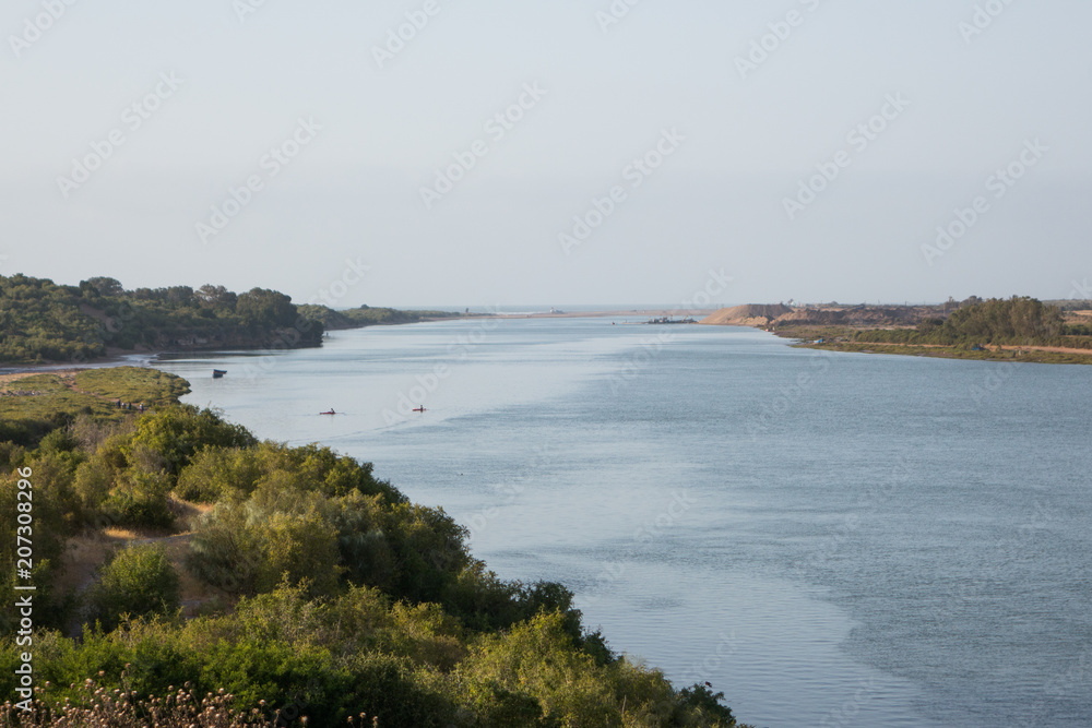 Azemmour, Morocco - 17 May 2018 : scenic view of Oum Rabiaa river