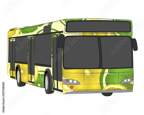 bus with lime aerography