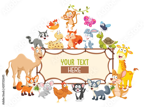 Vector Illustration Of Cartoon Animals