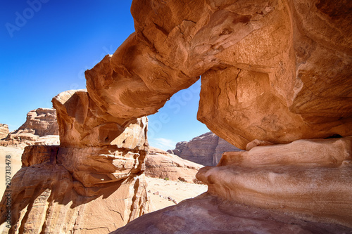 Rock bridge in Wadi Rum  Jordan 