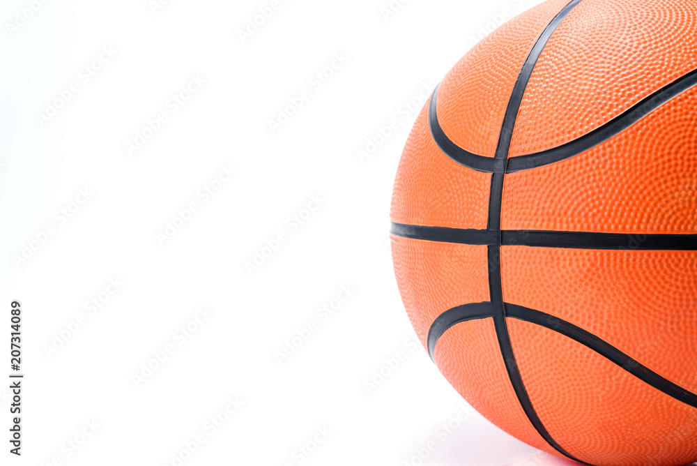 Orange basketball isolated on white background
